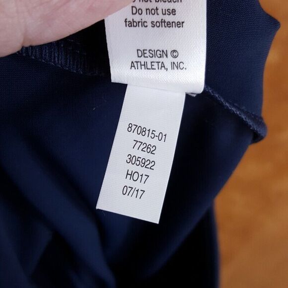 ATHLETA Womens Leggings Small Blue Pull On Zip Pockets Notch Ankle STELLAR - Picture 10 of 11